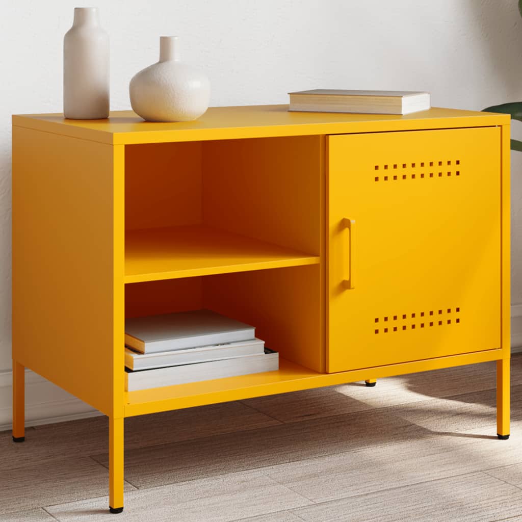 Vidaxl Szafka Pod Telewizor, Musztardowa, 68X39X50,5 Cm, Stalowa