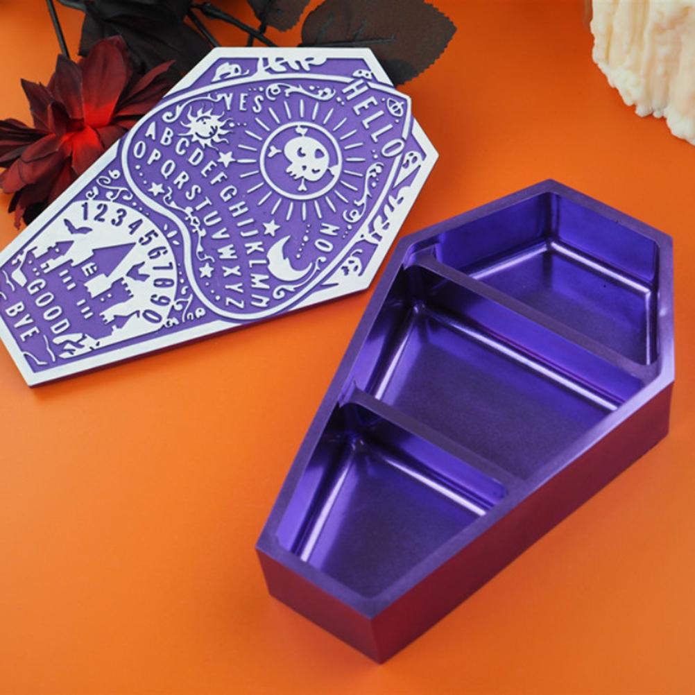  Epoxy Resin Coffin Mould Halloween Coffin Casting Storage Box Mold Coffin Silicone Mold for Fami