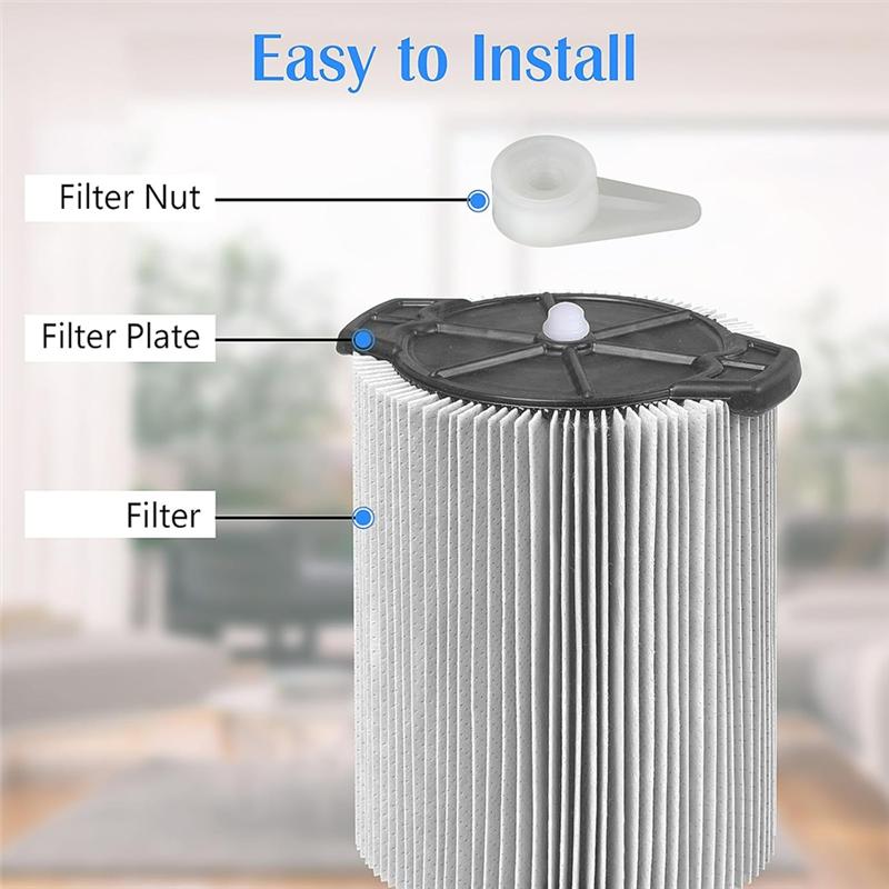 A34R 6Pcs 73316 Filter Nut For Craftsman Ridgid 9-16938 83872 Shop Vac Filter Nut Replacement Wet Dry Vac Replace 9-16938 83872