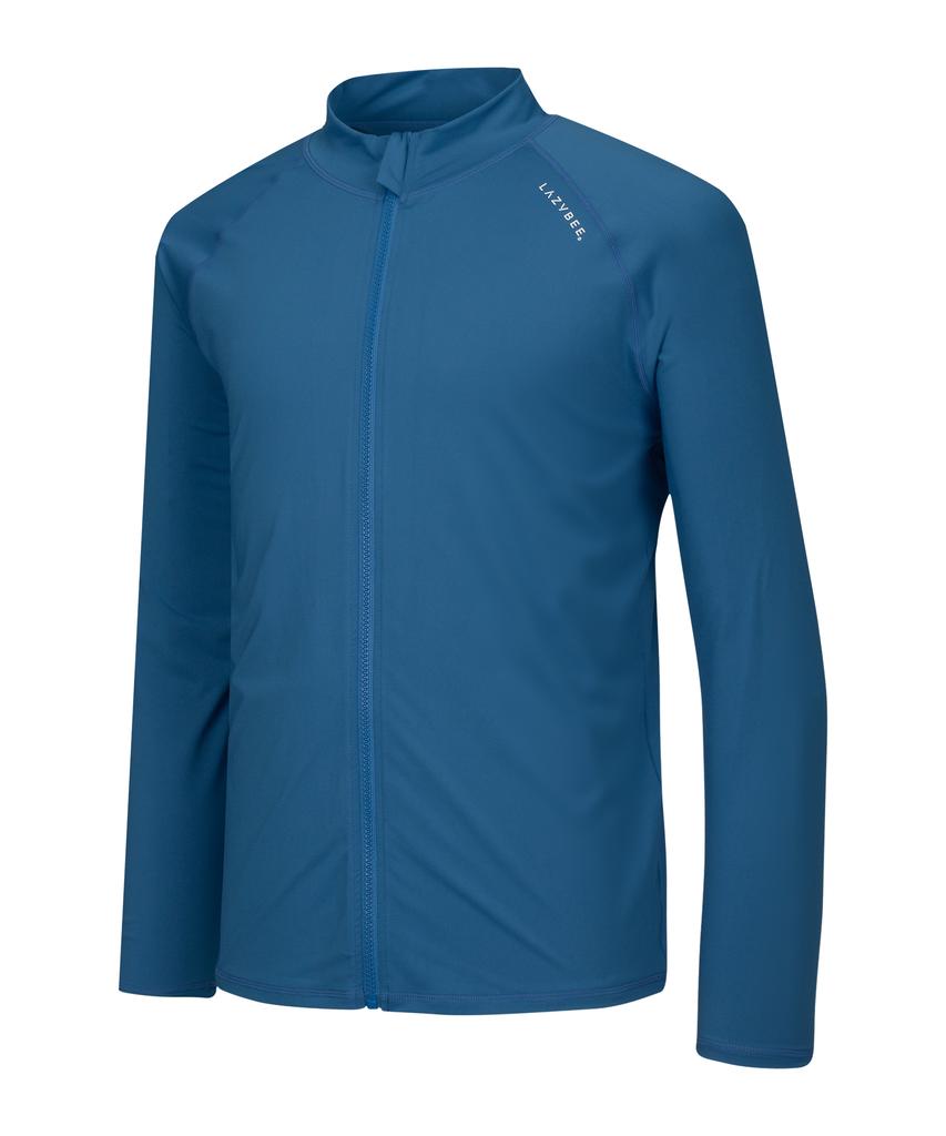 Leijibi Essential Loose Fit Multisports Men'S Zip-Up Rash Guard Storm Blue