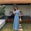 [Double Layer On the Chest] Island Vacation Polka Dot V-neck Dress, Summer Atmosphere, Waist and Thin Dress