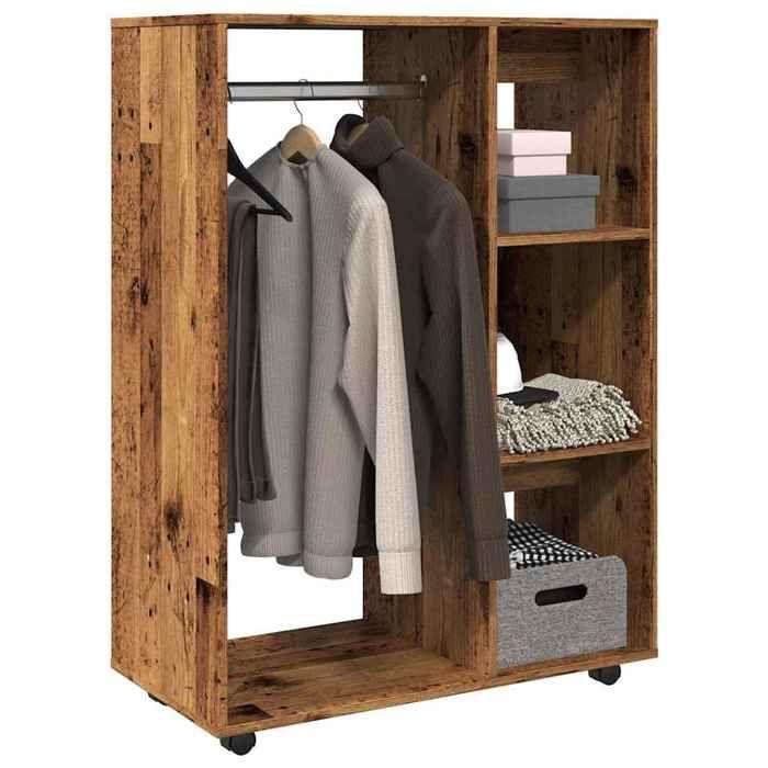 VidaXL Garde-robe vieux bois 80x40x110 cm bois d'ingénierie, armoire de rangement, organisateur de garde-robe, organisateur 856668