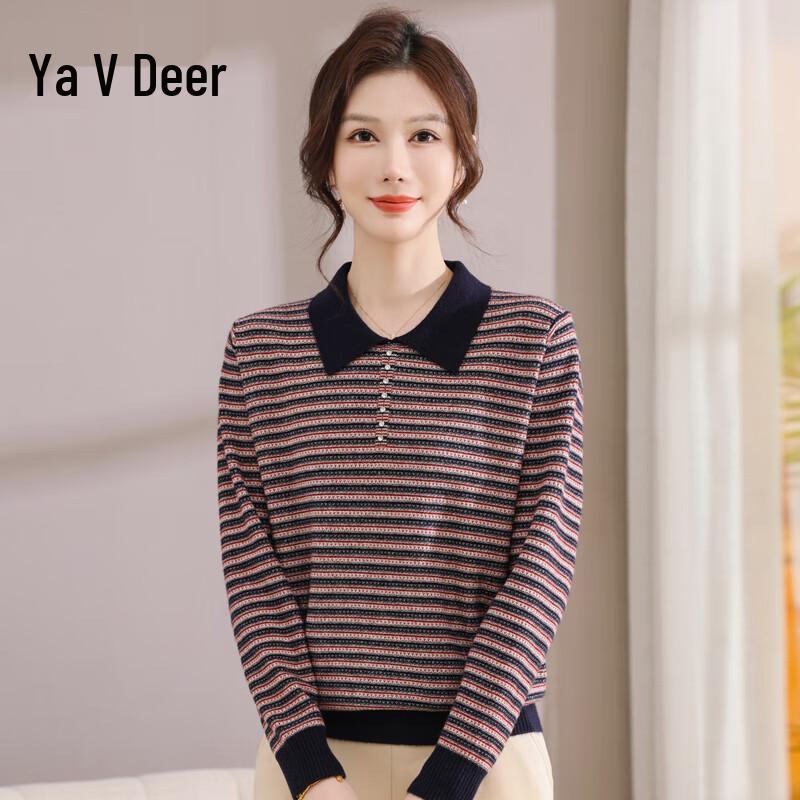 

Yalu Women s Elegant Lapel Knit Sweater 2XL