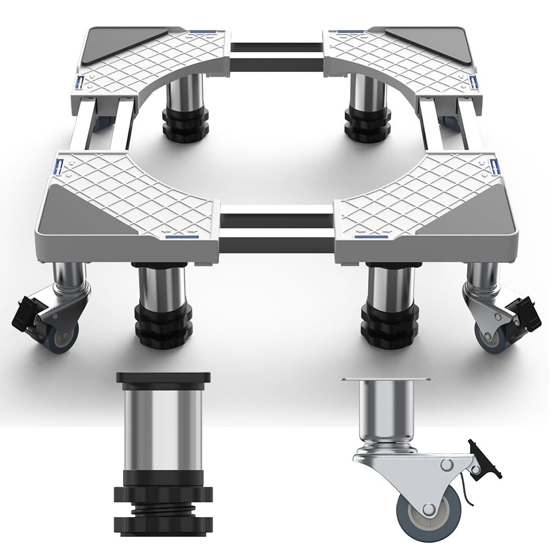 

DEWEL Холодильник Поднятая стиральная машина 8 4 Нержавеющая сталь 8 Сталь 360 градусов Водонепроницаемая Длина Высота Вместимость Стиральный поддон с подставкой для подставки, белый