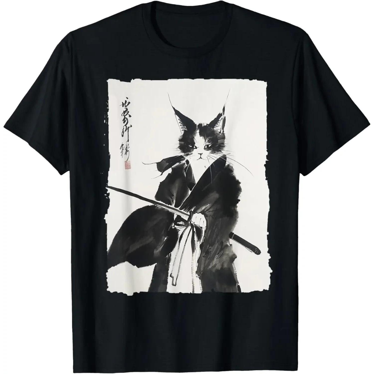 2026 Summer Mens ShortSleeved 100 Cotton Printed Loose Comfortable TShirt S чёрный