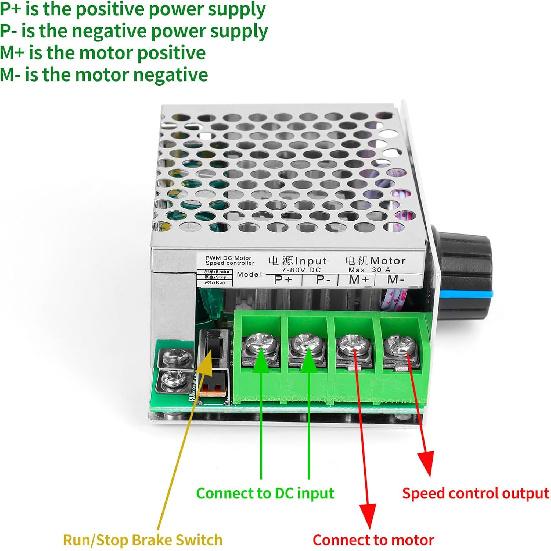 7-70V 30A PWM DC Motor Speed Controller, Adjustable PWM Motor Controller Switch 30A Variable Motor Speed Regulator
