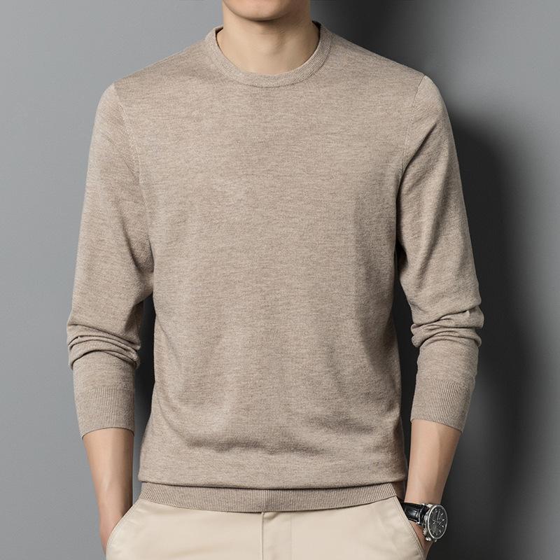 

Кардиган мужской однотонный тонкий вязаный свитер весна и осень новый мужской круглый вырез свитер с длинными рукавами нижняя рубашка 4XL