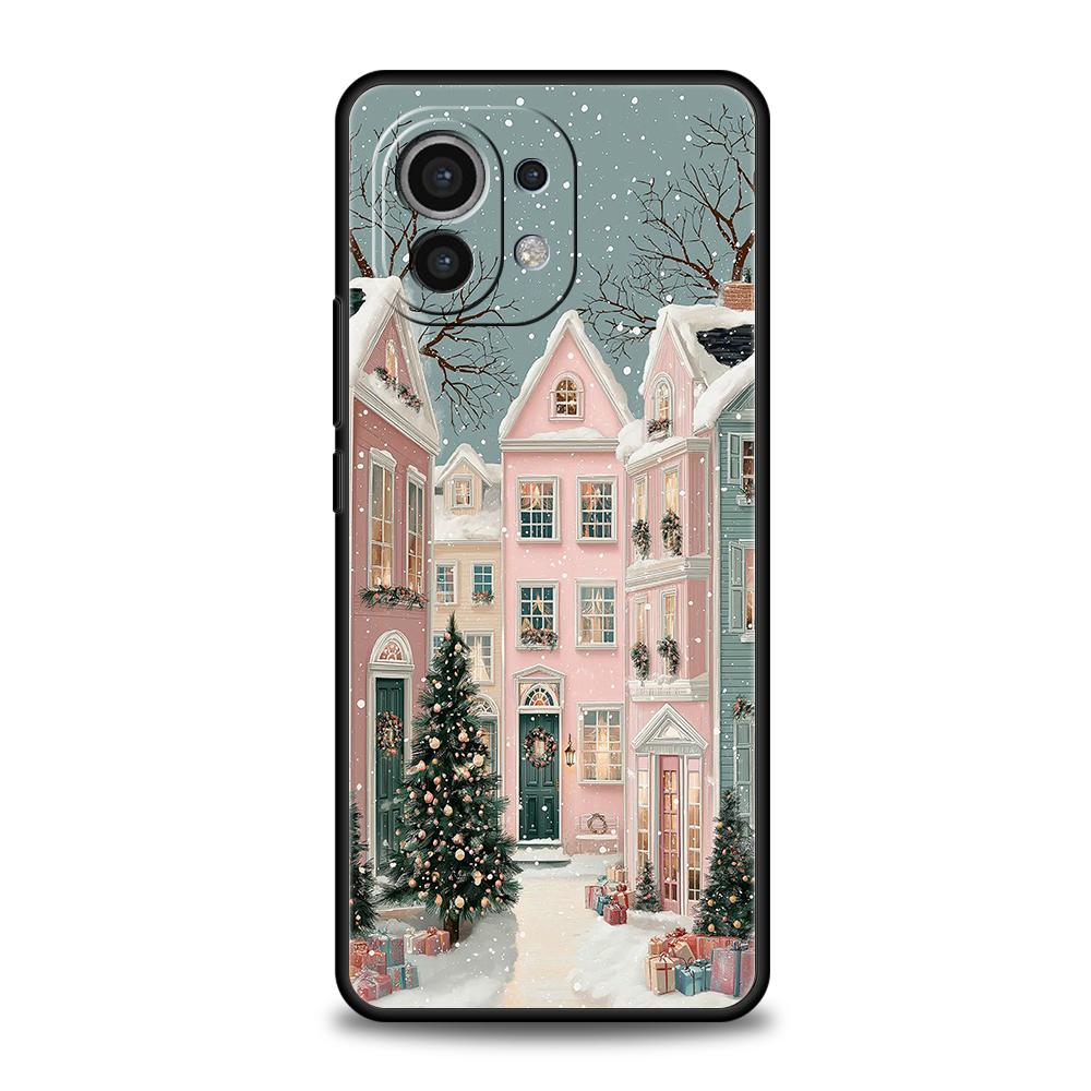 Phone Case for Xiaomi Poco F7 F6 F5 F4 F3 X7 X6 X5 X4 X3 NFC M4 C51 C55 GT Pro 5G Soft TPU Merry Christmas Beautiful Winter Snow