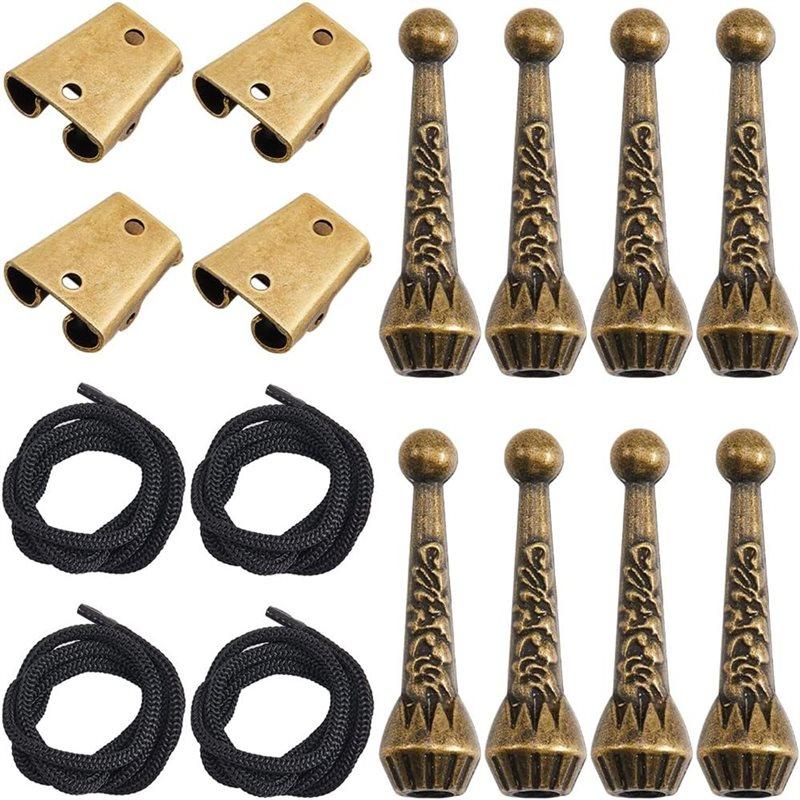 A95D-1 Set Iron Bolo Tie Findings Kit Bolo Tie Tips Replacement End Caps Kit Tie Buckle Accessories For Bolo Tie Making
