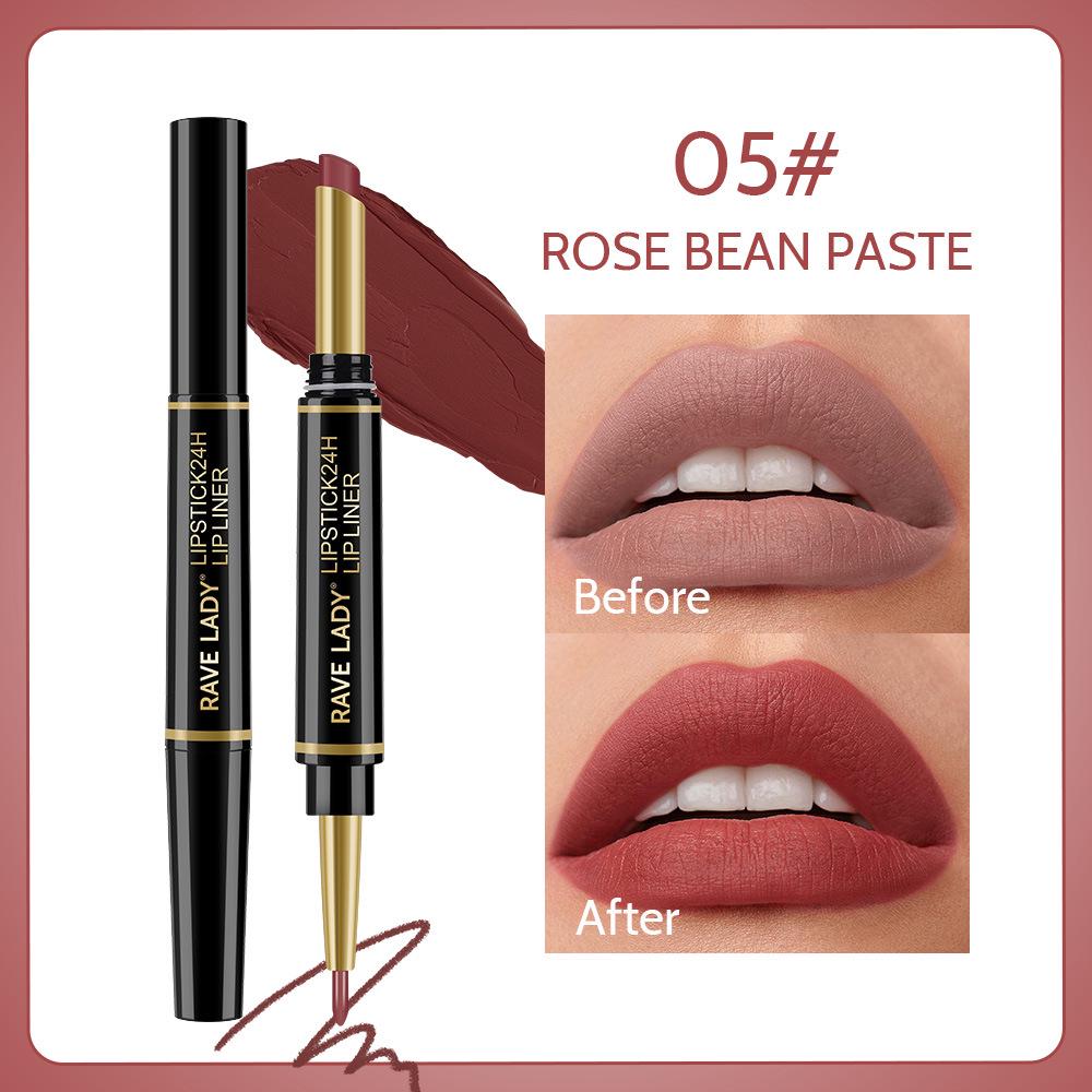 RAVE LADY Double-Ended Waterproof Matte Lipstick & Lip Liner Pen