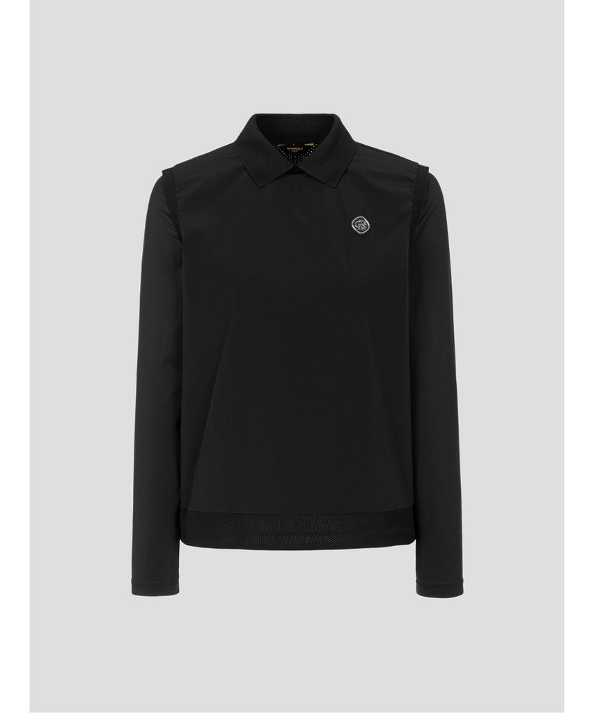 Beanpole Golf [B_Under] Women'S Perforated Mix Aio Collar T-Shirt - Black