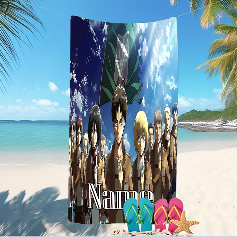 Customizable personalized beach towels Attack on Titan themed designs.Suitable for the beach, yoga, sports;ideal as beach accessories