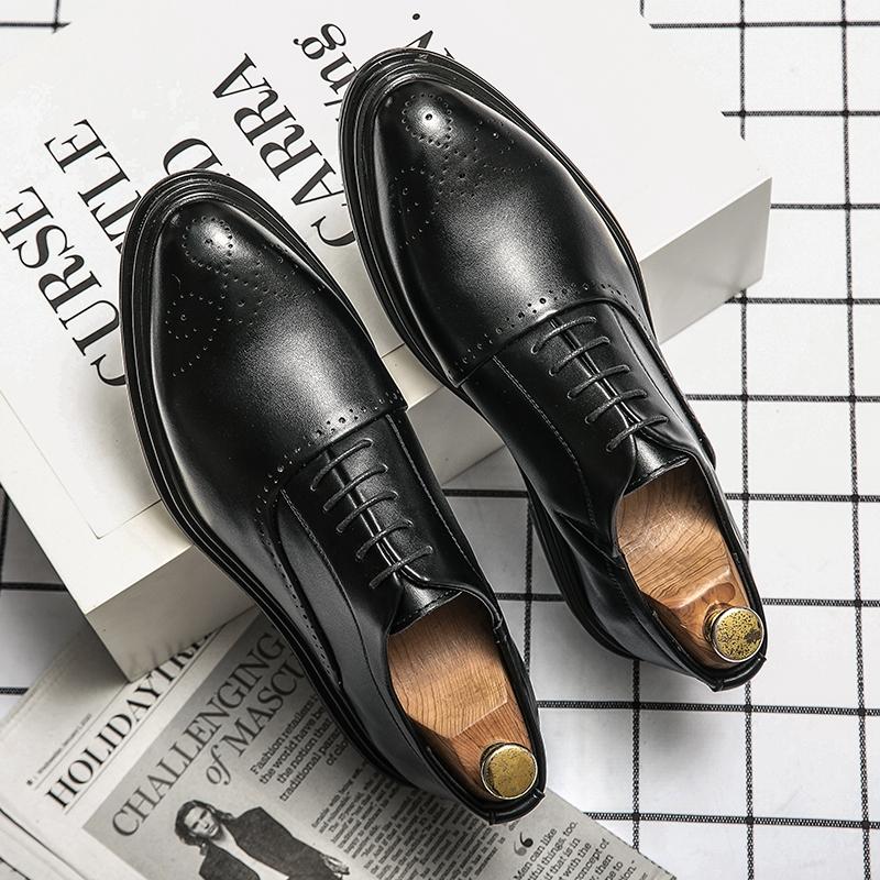 Men Dress Shoes Men's Leather Breathable Formal Business Derby Shoes Man Casual Shoes
