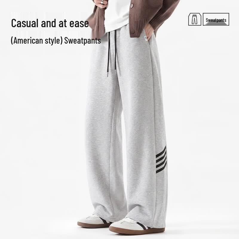 MARK FAIRWHALE Men's American Style Loose Fit Straight-Leg Casual Sweatpants