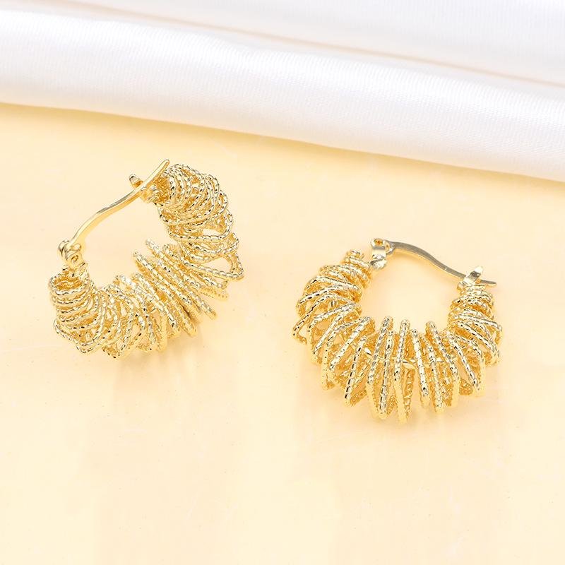 Huazi Style Zircon Stud Earrings for Women - Gold-Plated, Non-Fading Luxury Jewelry
