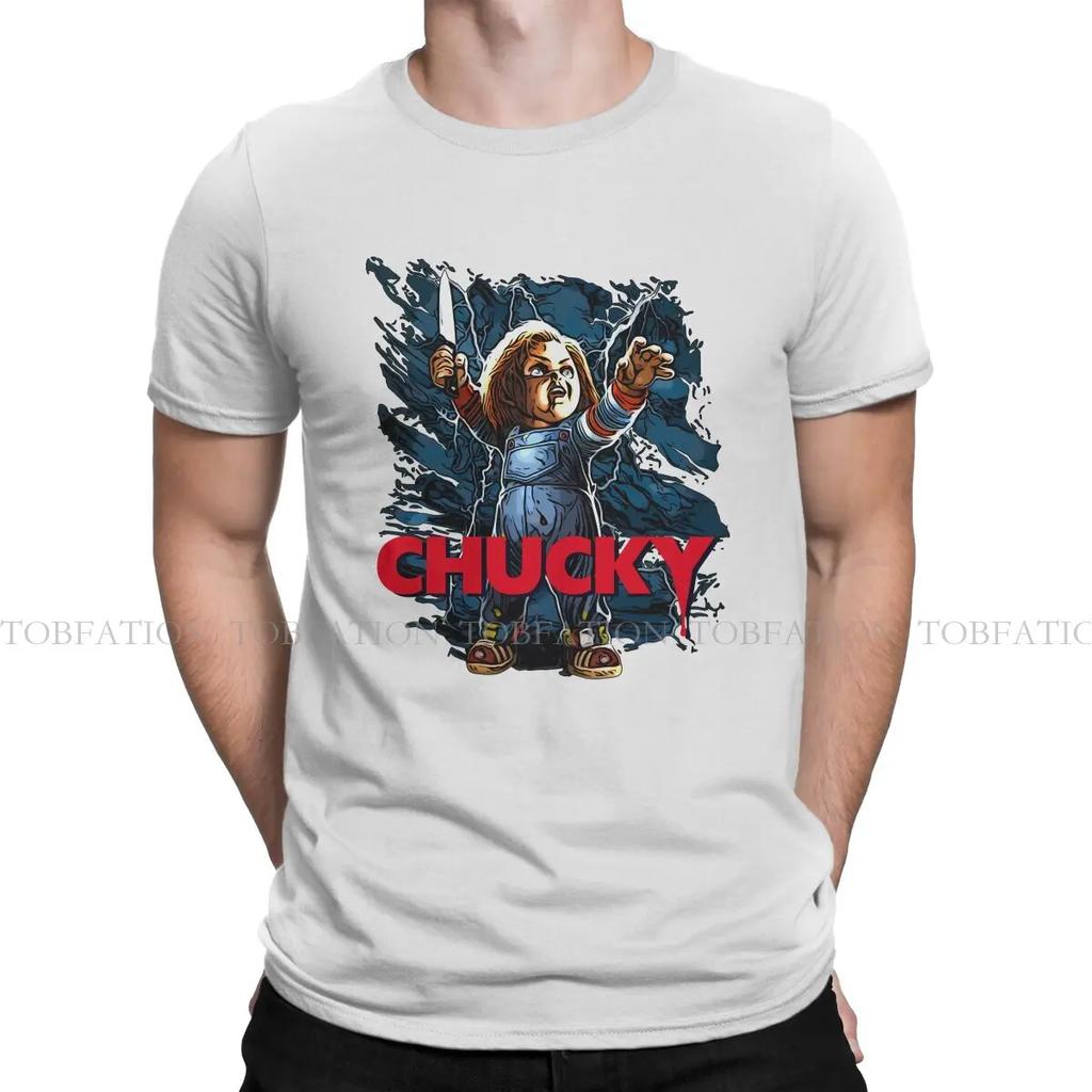 Doll TShirt Child's Play Chucky Horror Film Crewneck Short Sleeve 100% Cotton T Shirt Funny High Quality Gift Idea