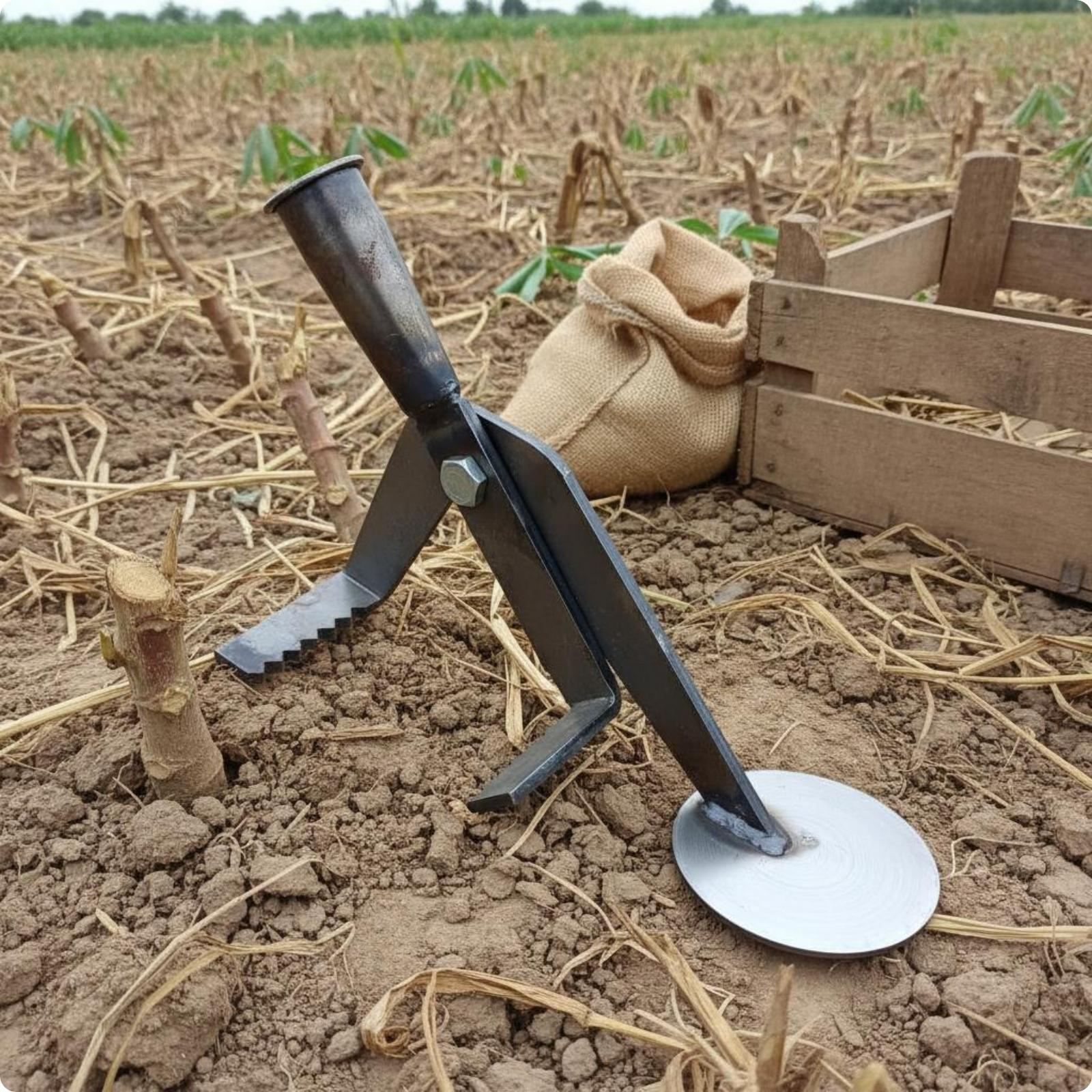 Extractor de tulpini de culturi Unealtă versatilă de smulgere Economisitoare de muncă Extractor de teren pentru fermieri, grădinari, Natural Color L black