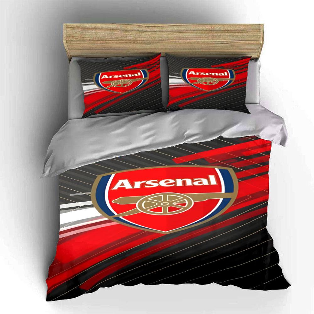 Conception du logo Arsenal rouge. Ensembles de literie Ensembles de housses de couette Housses de couette Taies d'oreiller(1 * Housse de couette 2 * Taies d'oreiller sans couette)
