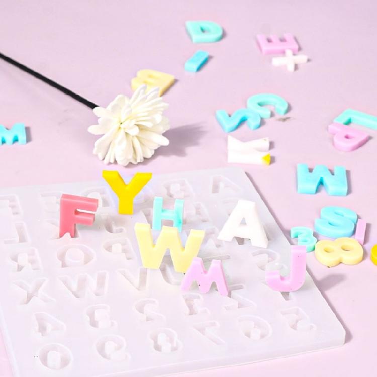 Alphabet Number Mold Crystal Epoxy Silicone Mold Keychain Multipurpose Mould
