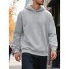 Men's Autumn and Winter Casual New Thick Jacquard Hooded Sweatshirt All Match Long Sleeved Casual Velvet Top
