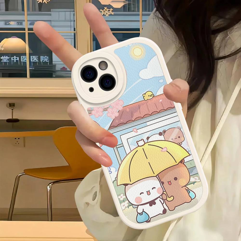 Cute Bubu Dudu PU Leather Phone Case For IPhone 16 15 14 13 12 11 Pro Max Plus Back Fundas