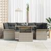 VidaXL 7-Piece Garden Sofa Set with Cushions Light Grey In Poly Rattan 3348218