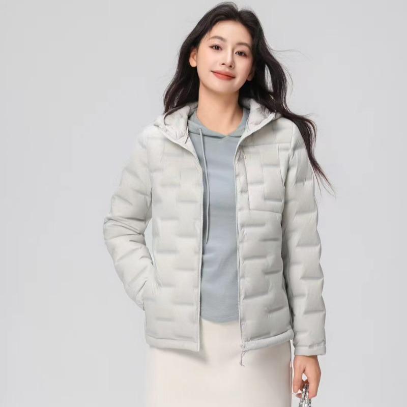 Pinghu white duck down light down jacket women's autumn and winter popular style fashion casual hooded warm jacket
