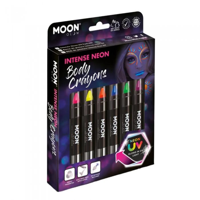 Moon Glow Intense Neon UV Body Crayons (Pack of 6)