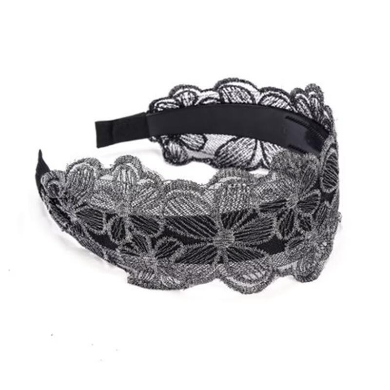 South Korean Gold Embroidered Headband Wide-Brimmed Short Hair Cover White Hair Artifact Hair Stamp All-Match Teeth Headband