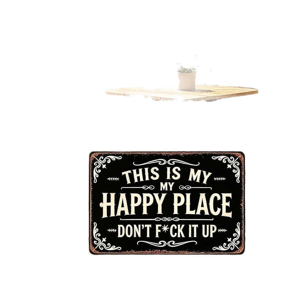 This Is My Happy Place Vintage Metal Sign, Funny Garden Wall Decor (3040cm)