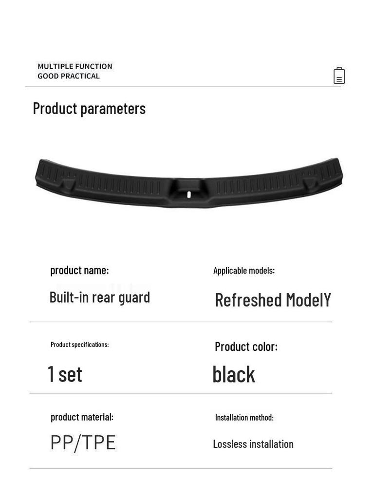 Tesla Model Y/3 Trunk Sill Decorative Strip for Interior Enhancement