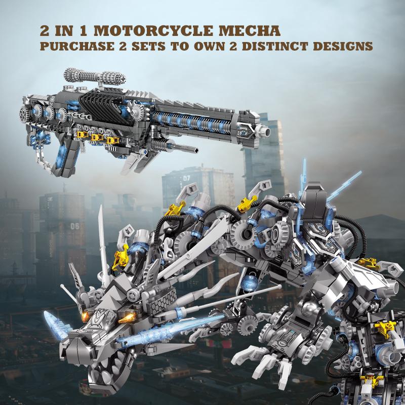 Mechanical Animal Building Bricks MOC Set Mech Dragon Blocks Children Toys Mecha Elk 3D Model Adult Boys Kids Birthday Gifts NEW