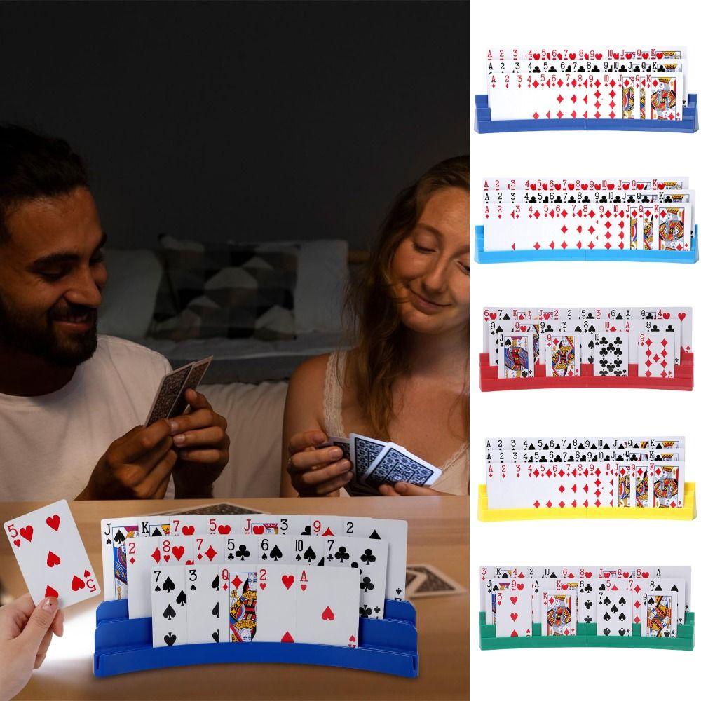 Three-Layer Playing Cards Holders Expandable Hands Free Card Holder Family Card Game Nights