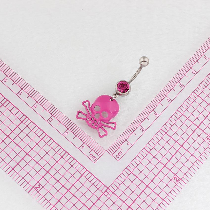 Accessori Grunge Anelli Ombelico Teschio Charms Punk Scheletro di Cristallo Piercing Corpo Zircone Goth Moda Coreana Zircone