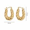 Elegant Stainless Steel Gold Oval U-Shaped Earrings
