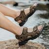 Classics Style Men Sandals Outdoor Walking Summer Shoes Anti-Slippery Beach Shoes Men Comfortable Soft Leather Sandals