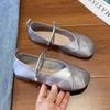 2024 Hot Selling Solid Color Flat Square Toe Women's Shoes New Moccasin Dress Summer Mary Jane Shoes Flat Shoes for Women