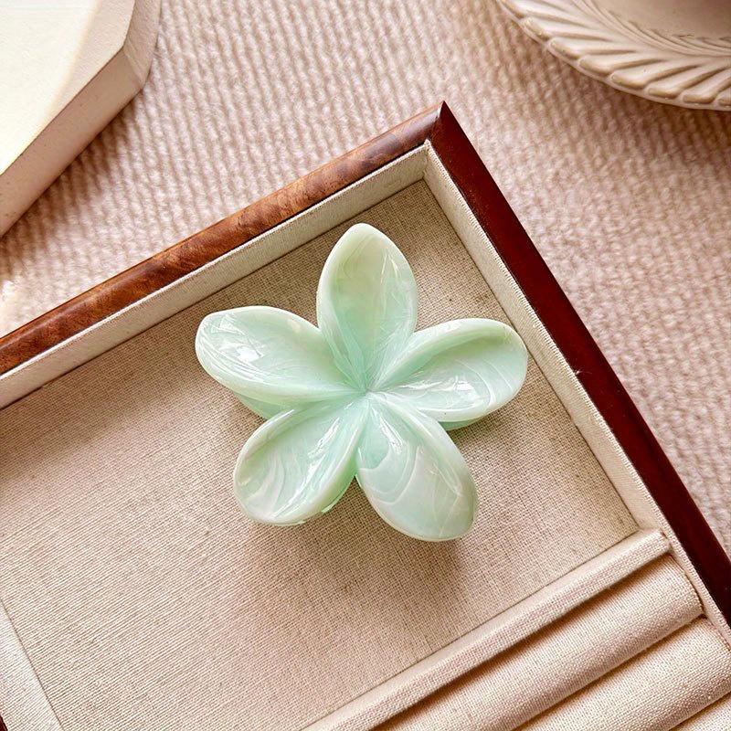 1Pcs Fashion Colorful Flower Hair Claw Clip Shark Ponytail Clip Temperament Hairpin Semi Tied Hair Clip Hair Accessories