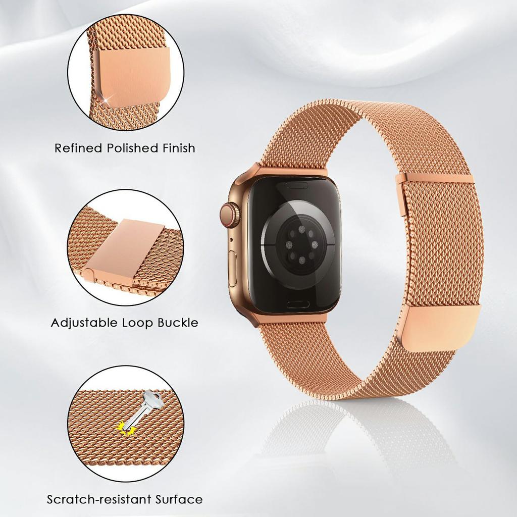 Colored Metal Strap for Apple Watch Series 10 9 8 7 SE 6 5 4 3 2 1 42mm 41mm 40mm 38mm Magnetic Closure Milanese Watch Band
