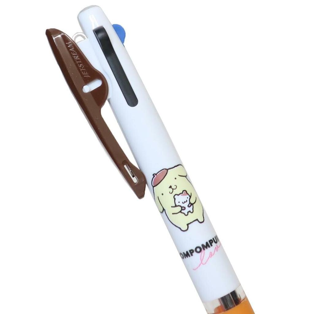 Sanrio Pompompurin Ballpoint Jetstream Made In Set and Name Pen, 3-Color 0.5, Japan, (Pen Stickers)