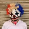 Colorful Hair Clown Costume Mask Toothy Tongue Out Ghost Festive Mask  Festive Celebration