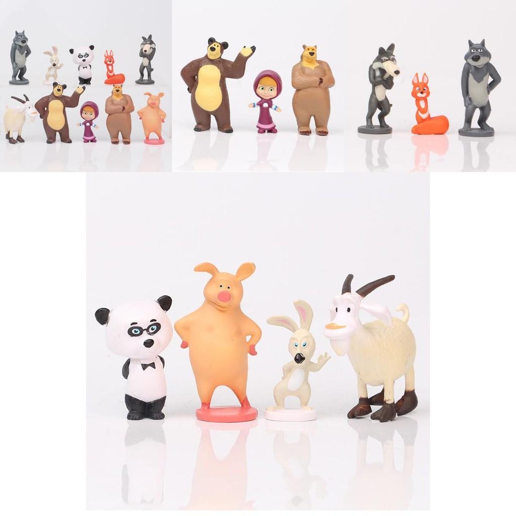Adorable Set de Figuras de Acción de Masha y el Oso Perfecto Para Adornos de Tarta y Diversión en el Juego