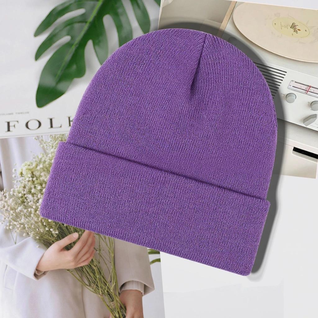 Winter Warm Skull Cap Soft Beanie Hat Thick Breathable Waterproof 100% Acrylic Watch Cap for Skiing Travel Cycling Outdoor Use