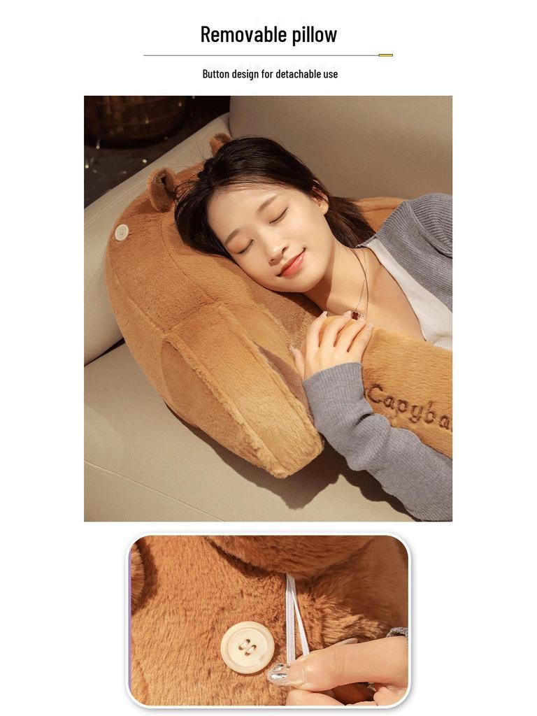 Capybara Faux Fur Lumbar Pillow