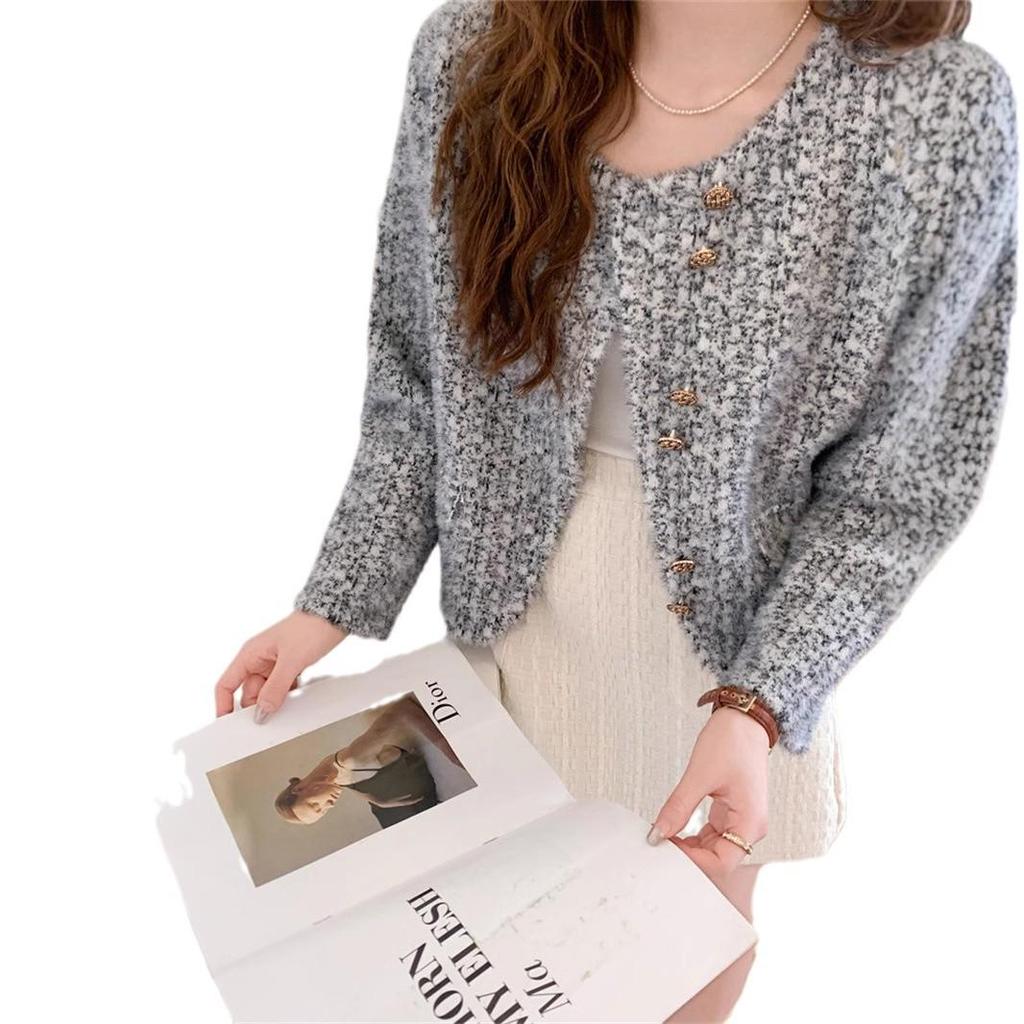 2024 Autumn/Winter Women's Faux Mink Coat: Chic, Versatile, Short Sweater-Style with Fragrance-Inspired Design