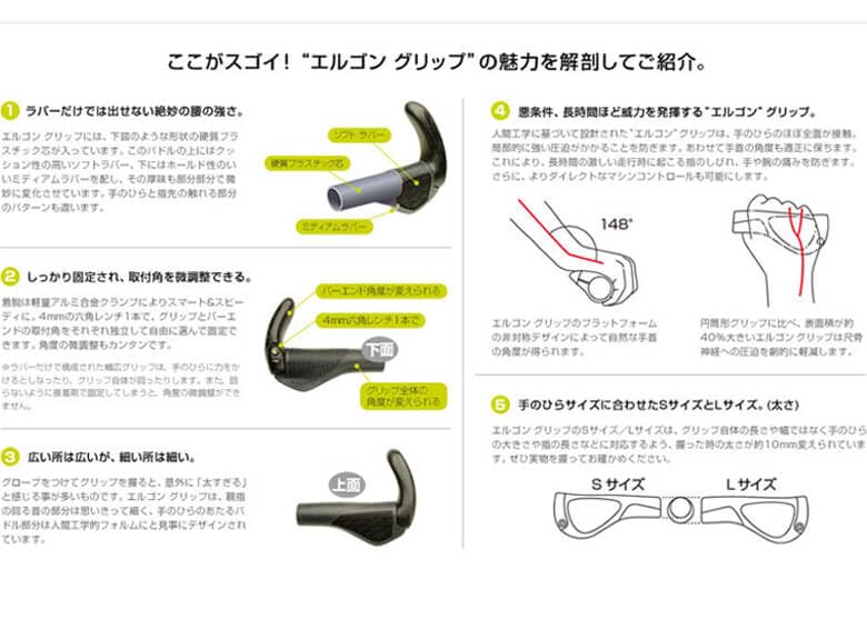 Ergon GP1 Long/Long Grip L/BK-BK (HBG20703)