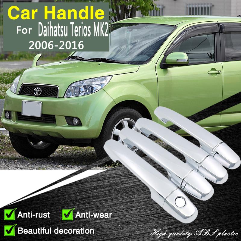 For Daihatsu Terios MK2 Be Go Toyota Rush J200 F700 2006~2016Chrome Door Handle Cover Accessories Stickers Trim Decorative Catch