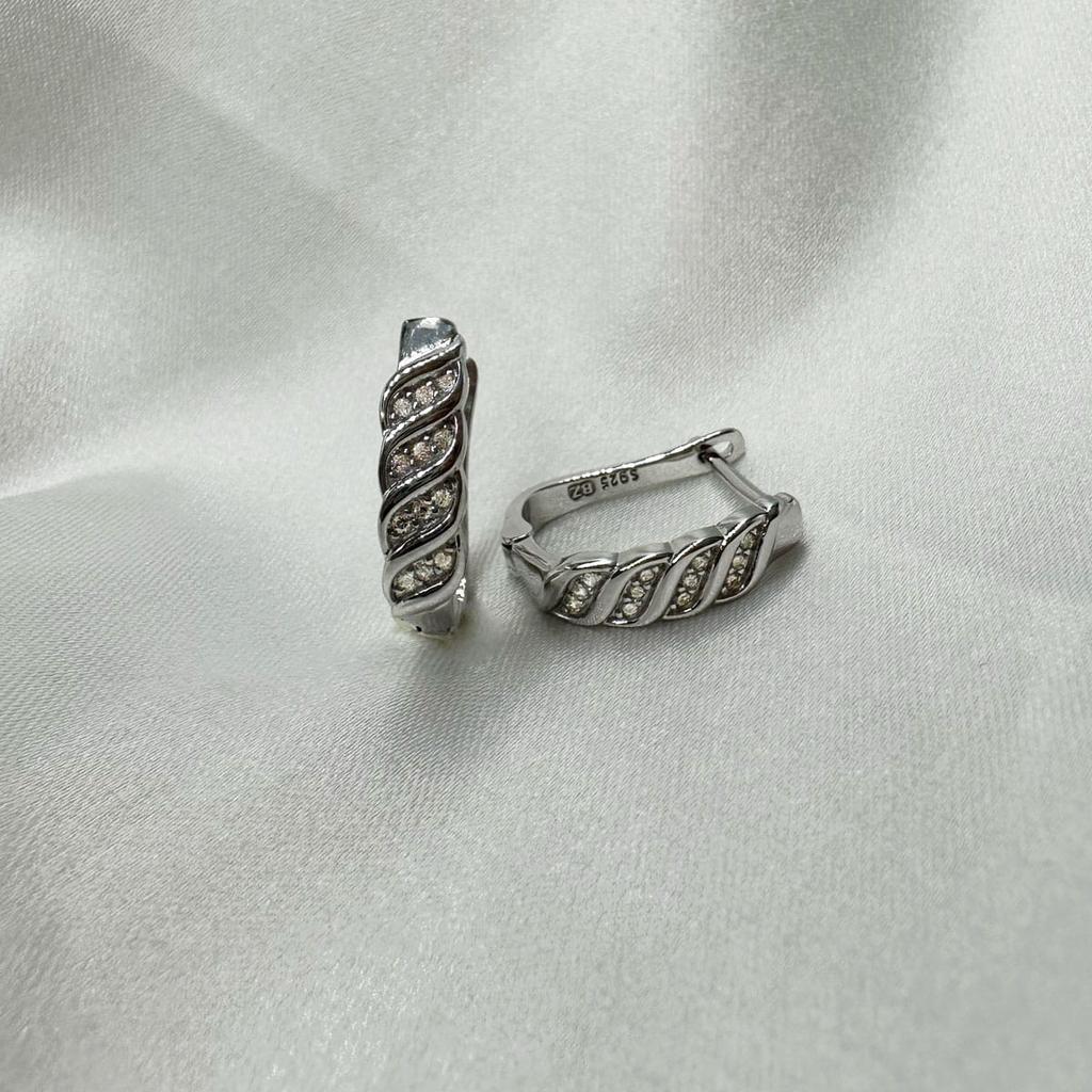 Srebrne kolczyki z cyrkoniami crystal - srebro 925 antyalergiczne rodowane