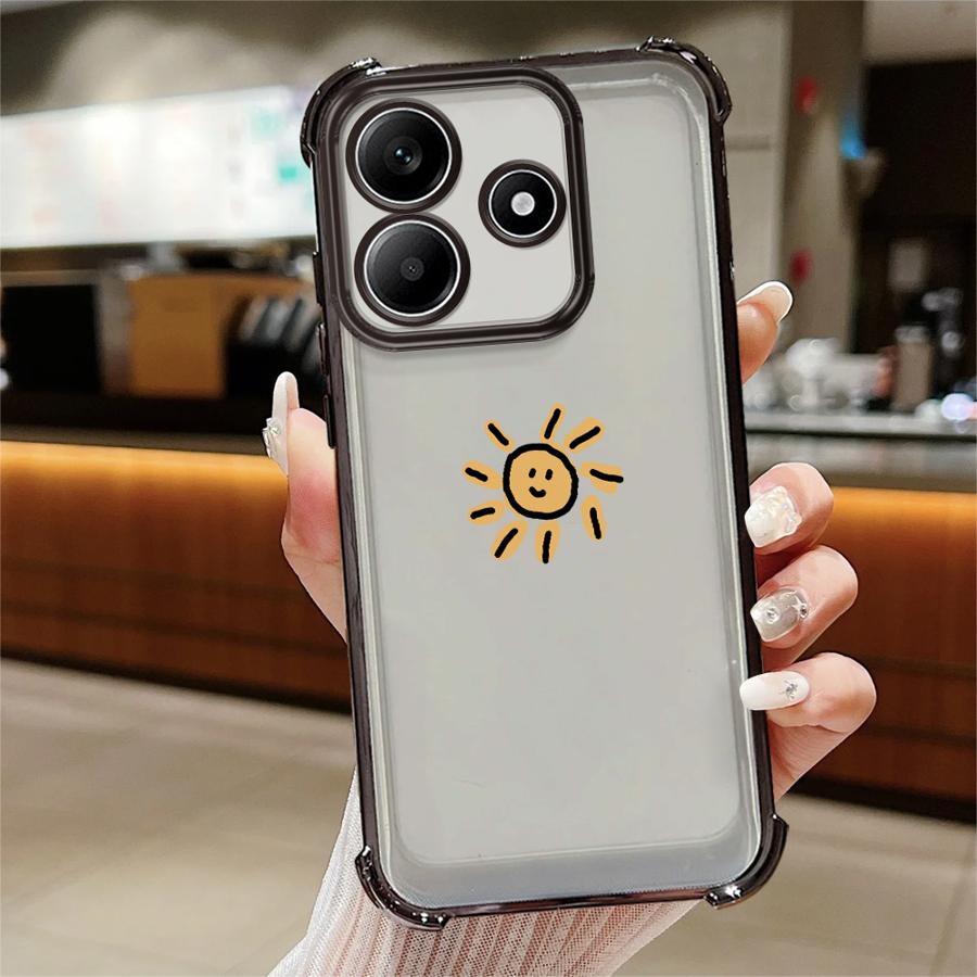 Phone Case for Redmi Note 10 Pro 10 Lite 12 Pro 10s 9S 11s 11 14 9Pro 13 Soft Cover Cartoon Sun Moon