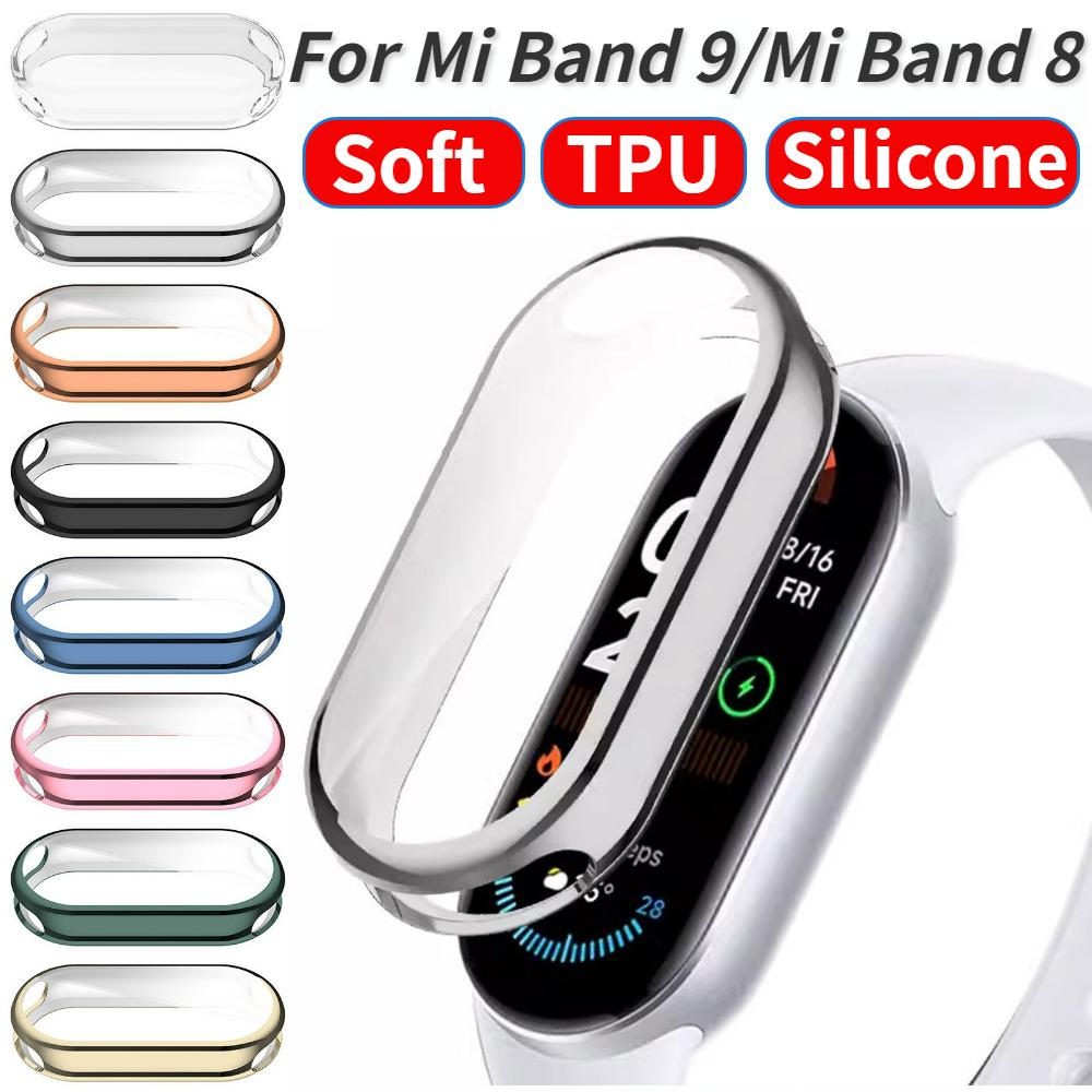 Soft TPU Watch Case for Xiaomi Mi Band 10/9/8 Smart Watch Bumper Screen Protector Anti-Scratch Cover for Mi Band 10 9 NFC Shell